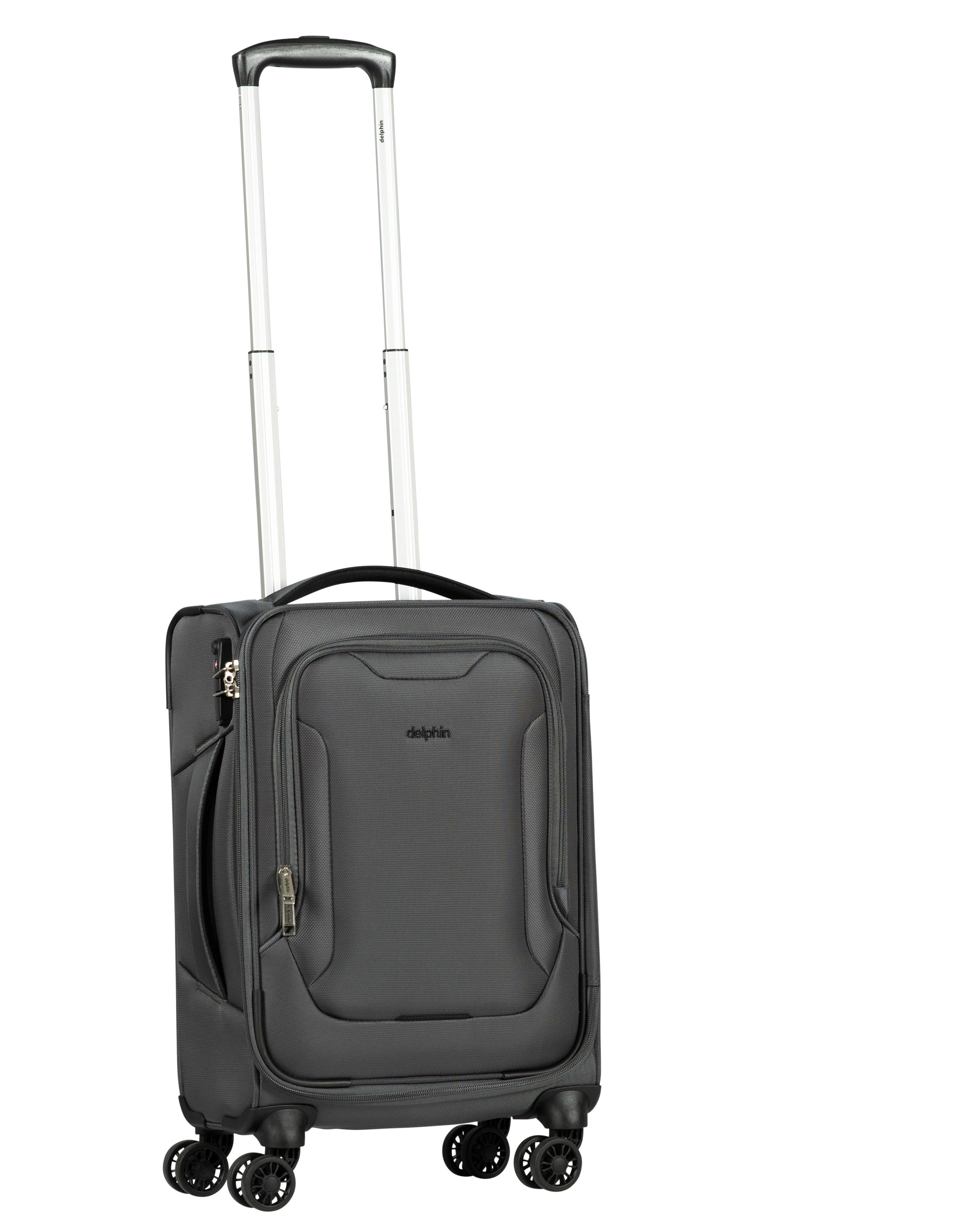 Delphin Caspian 2 Softside Carry-On Spinner Suitcase - 56cm - Grey Image 7