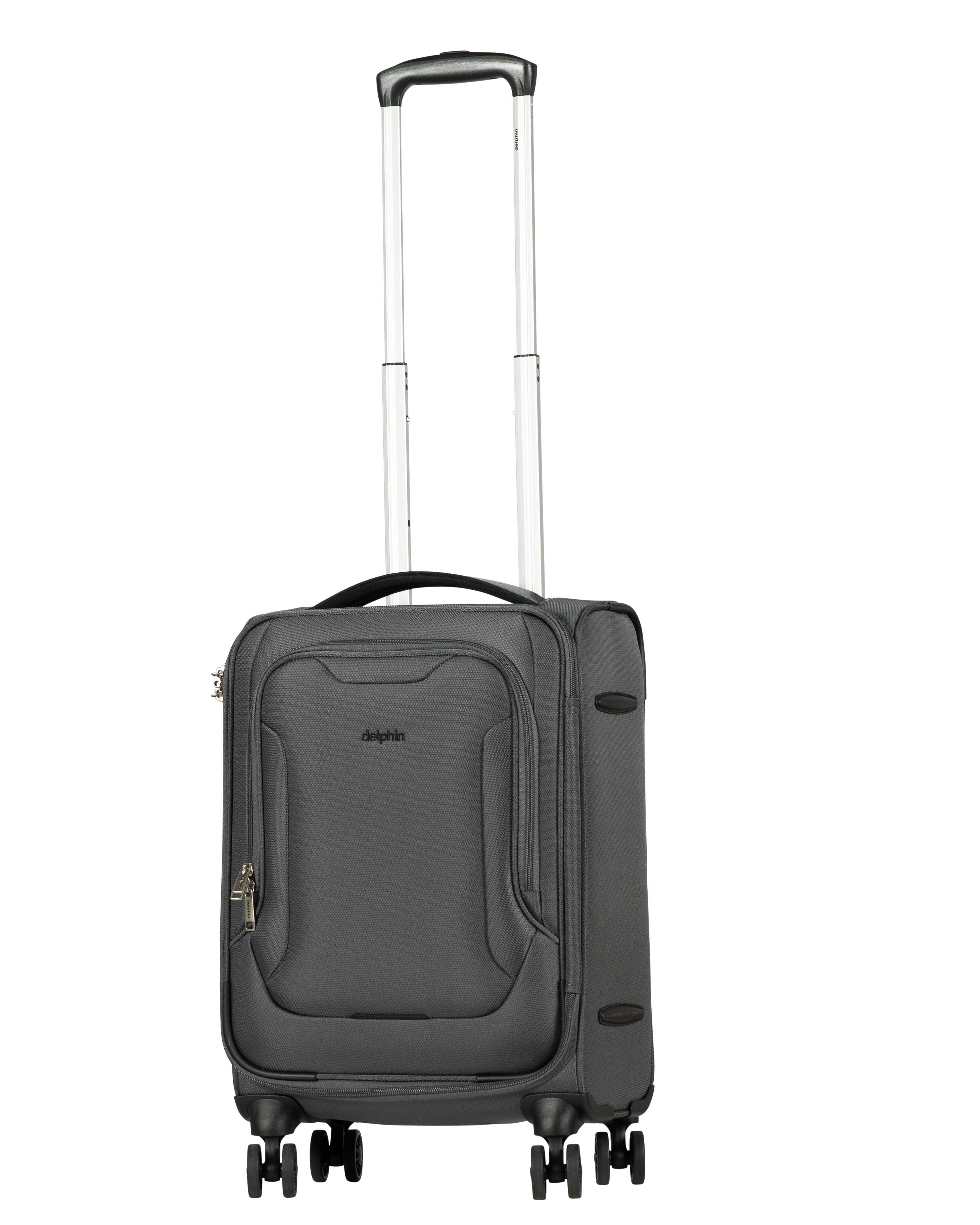 Delphin Caspian 2 Softside Carry-On Spinner Suitcase - 56cm - Grey Image 2