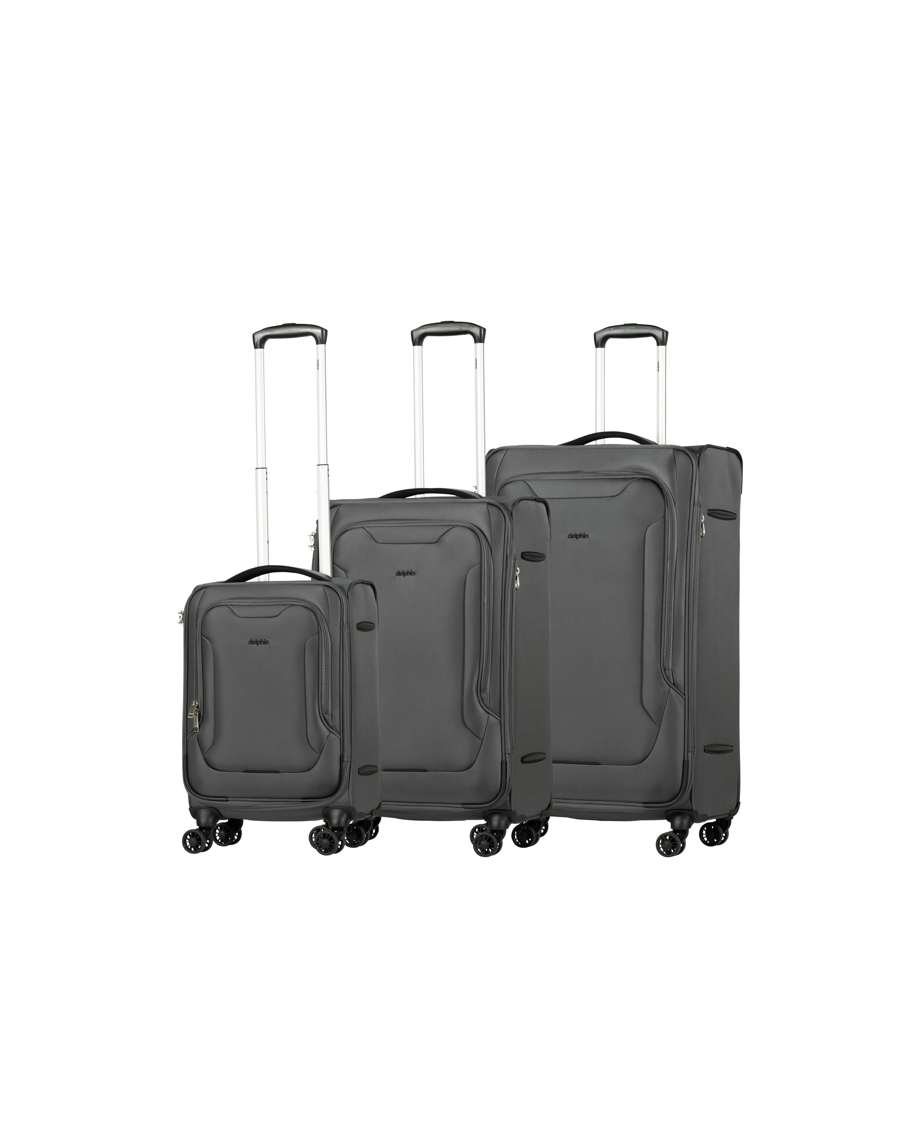Delphin Caspian 2 Softside 3-Piece Spinner Luggage Set - Grey Image 1