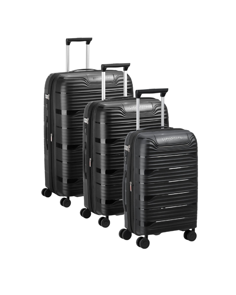 Delsey Paris Securitech Dune Hardside Suitcase Set - 3-Piece - Black