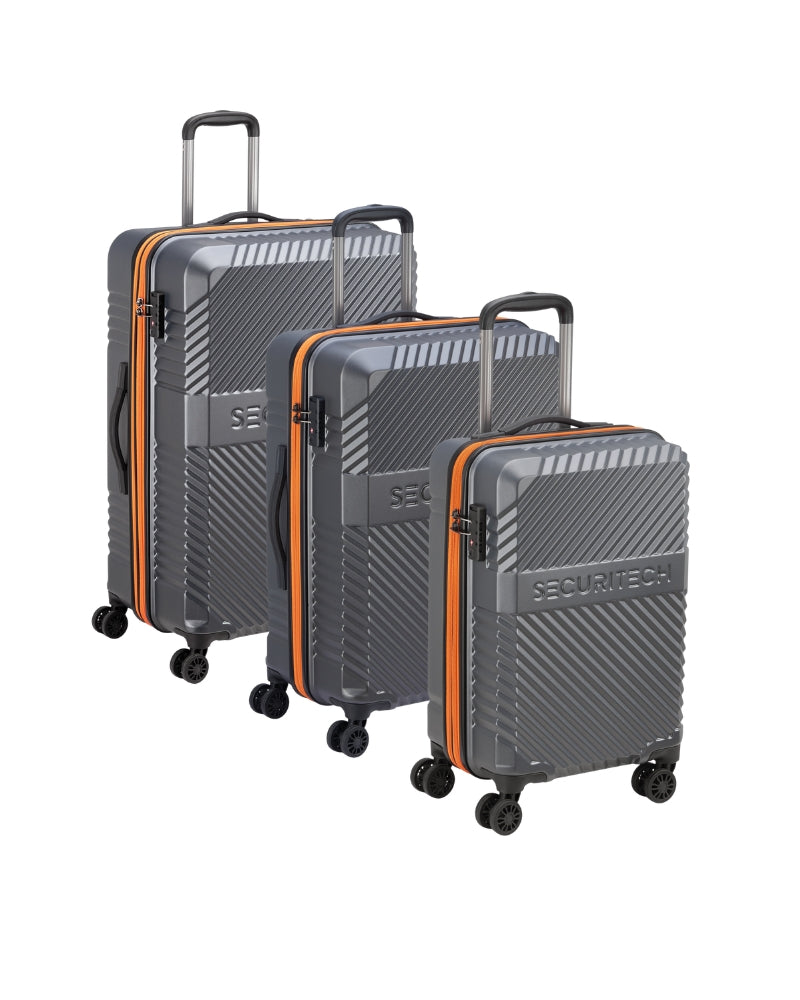 Delsey Paris Securitech Patrol Hardside Suitcase Set - 3-Piece - Grey