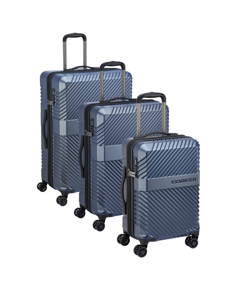 Delsey Paris Securitech Patrol Hardside Suitcase Set - 3-Piece - Blue-1