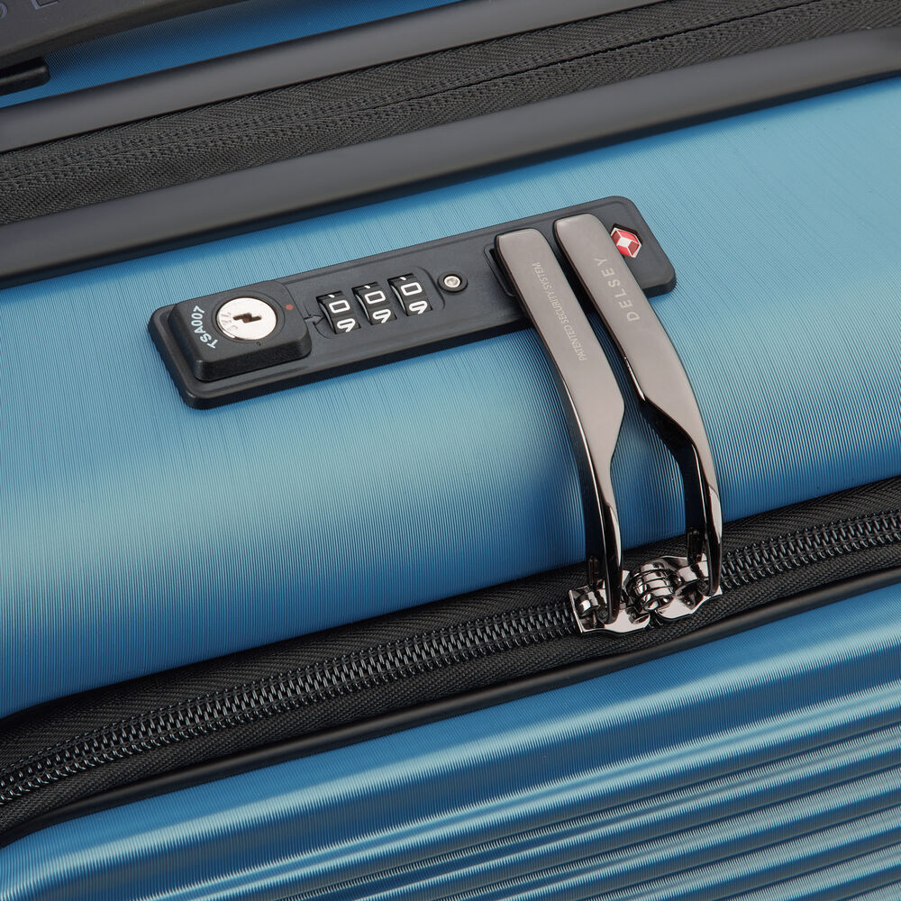 Delsey Freestyle Blue 55cm carry-on front-opening hardside suitcase SA Lock