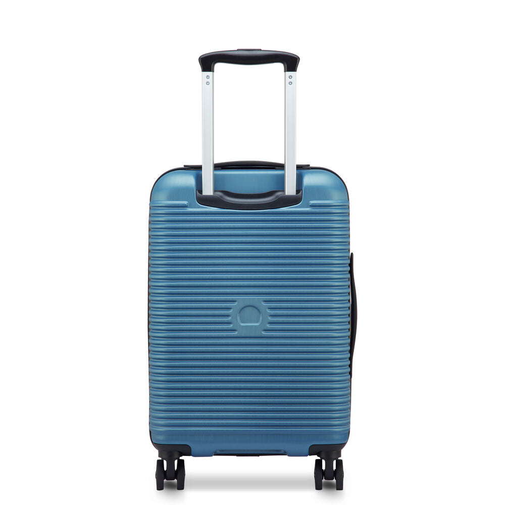 Delsey Freestyle Blue 55cm carry-on front-opening hardside suitcase