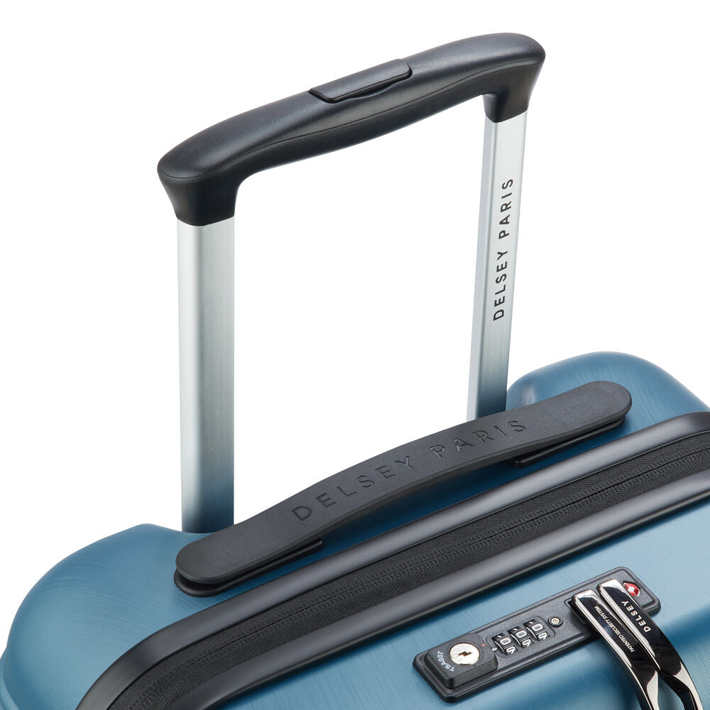 Delsey Freestyle Blue 55cm carry-on front-opening hardside suitcase