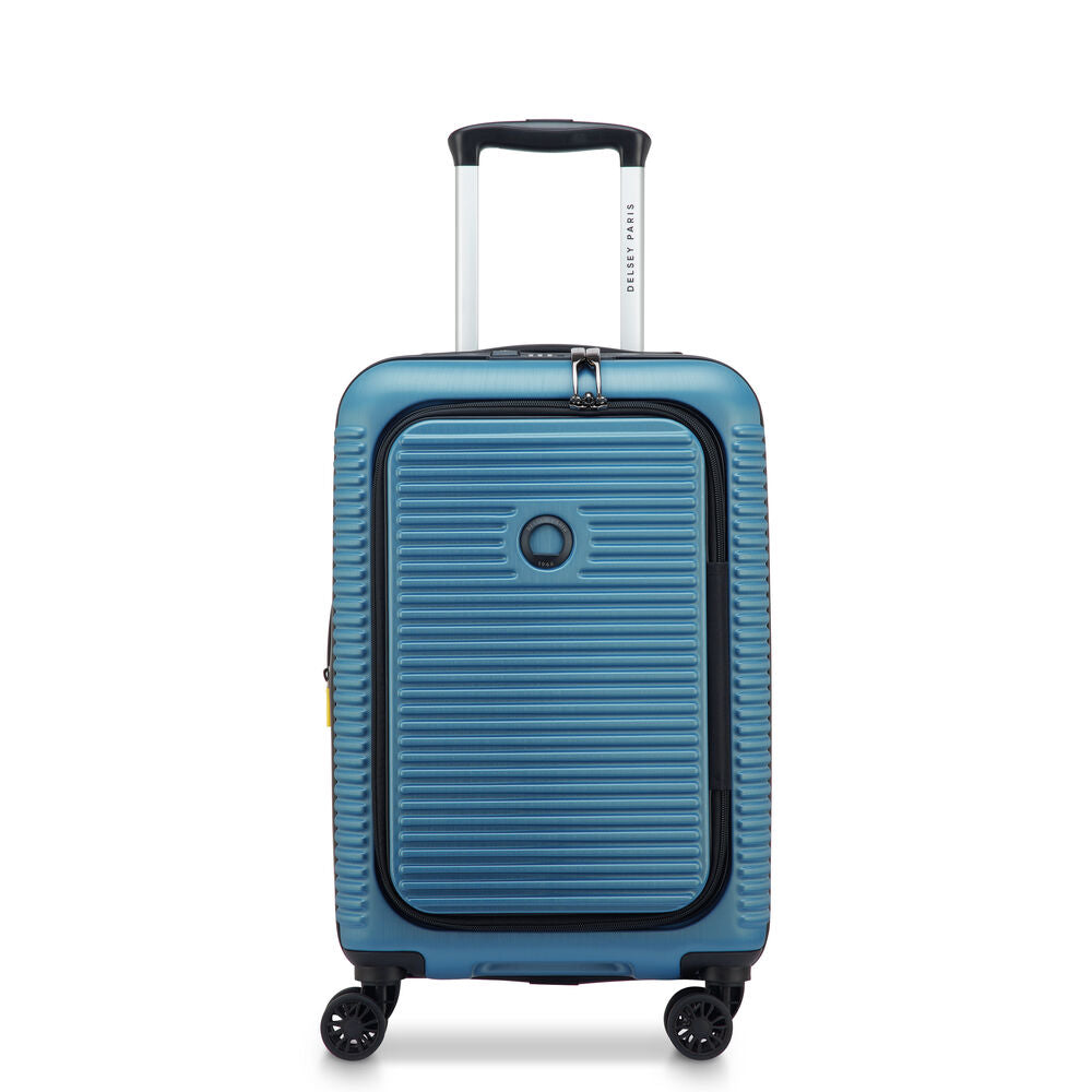 Delsey Freestyle Blue 55cm carry-on front-opening hardside suitcase