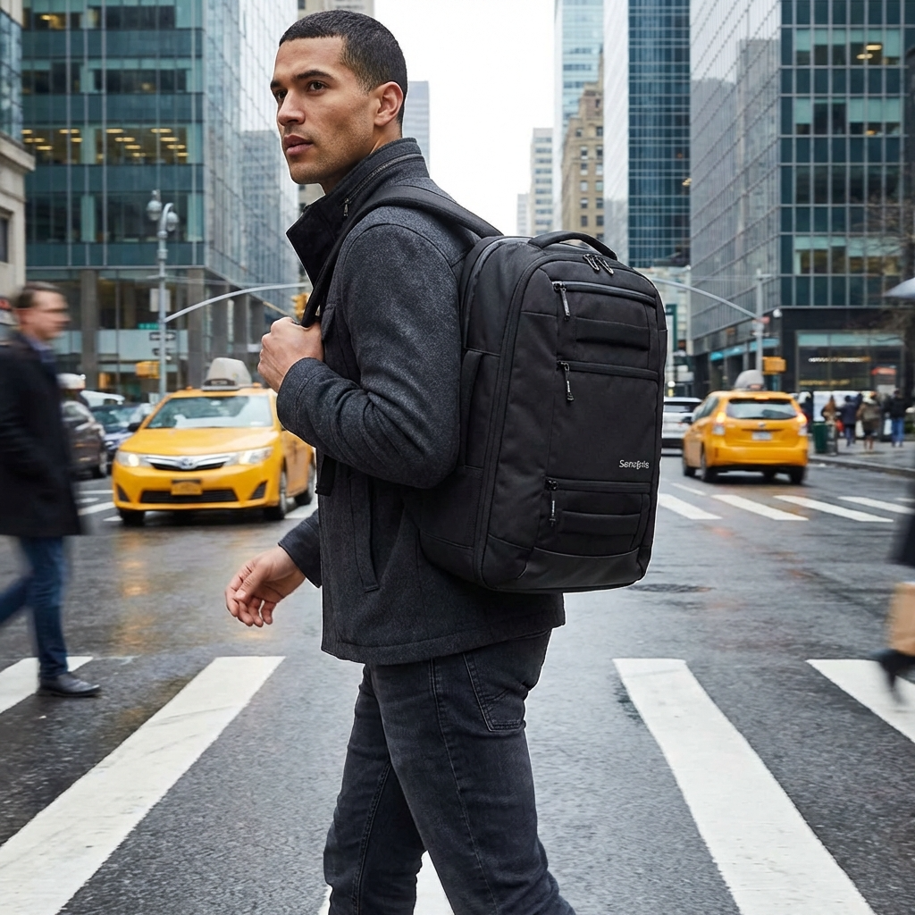 Samsonite Detour Travel Backpack - Black Back Image 6