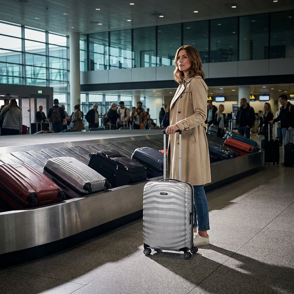 Samsonite Lite-Shock Sport Hardside Carry-On Spinner Suitcase - 55cm - Silver Image 7