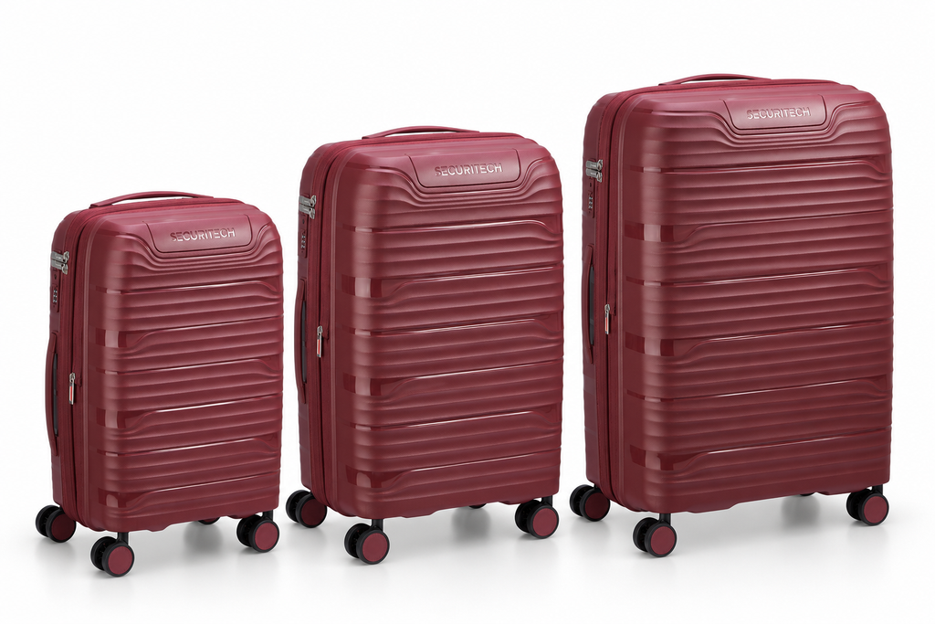 Delsey Securitech Dune 3 Piece set Burgundy
