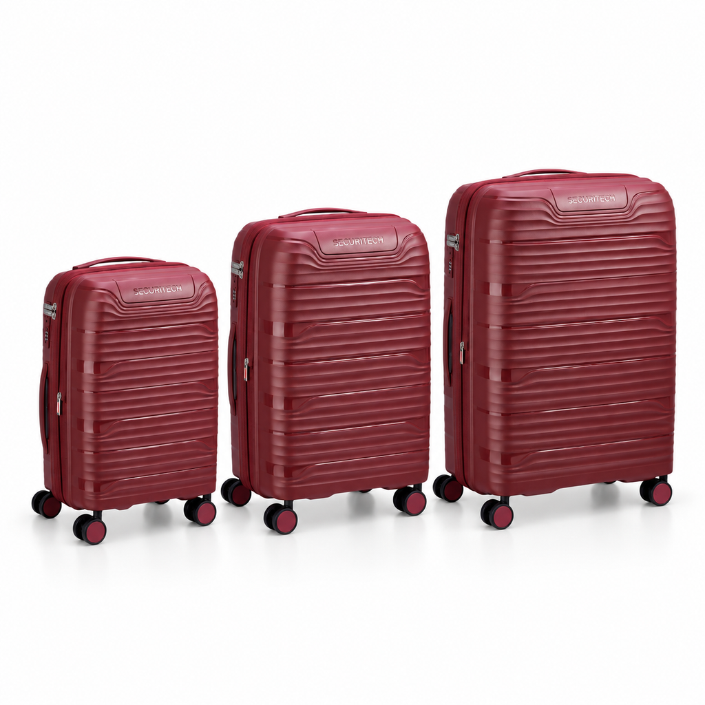 Delsey Paris Securitech Dune Hardside Suitcase Set - 3-Piece - Burgundy-1