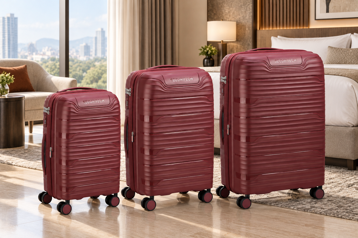 Delsey Paris Securitech Dune Hardside 3-Piece Spinner Luggage Set - Burgundy