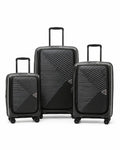 Tosca Space-X Expandable Hardside 3 Piece Suitcase Set- Black-1