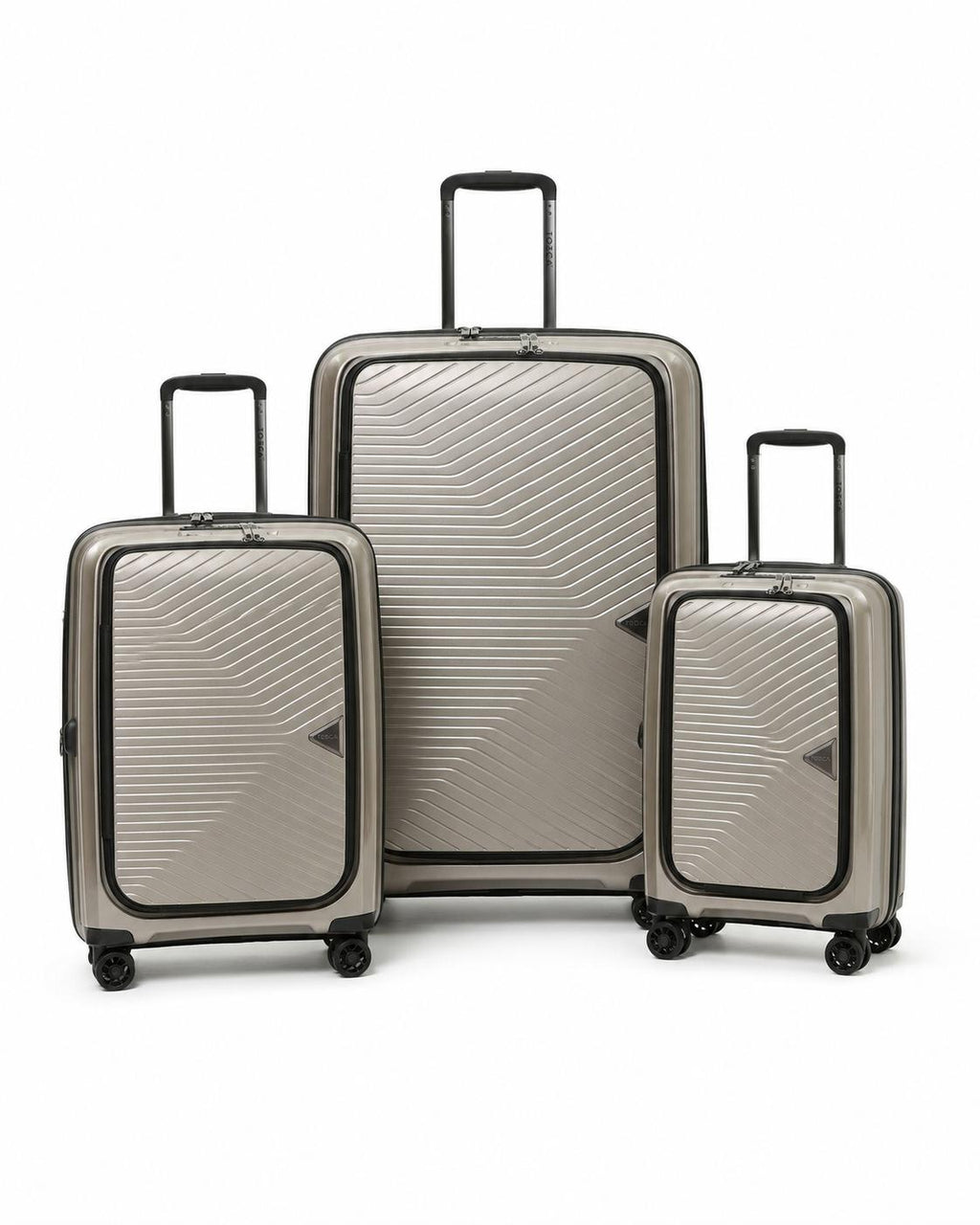 Tosca Space-X Expandable Hardside 3 Piece Suitcase Set- Champagne-1