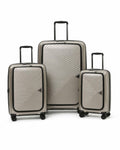 Tosca Space-X Expandable Hardside 3 Piece Suitcase Set- Champagne-1