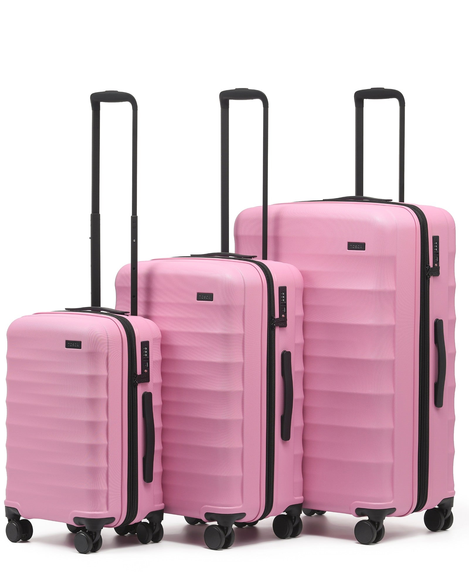 Tosca Interstellar 2.0 Expandable Hardside 3-Piece Spinner Luggage Set - Fuchsia-1