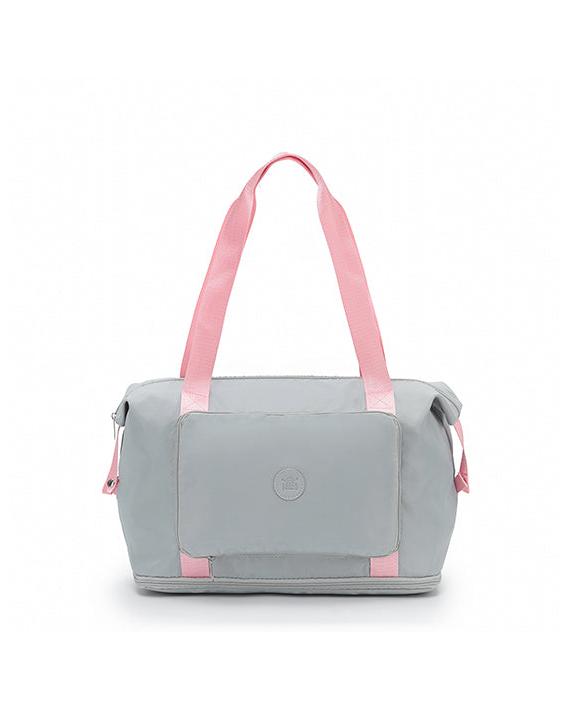 Tosca Foldable & Expandable Travel Tote - Grey/Pink