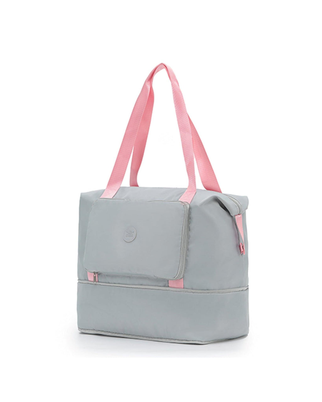 Tosca Foldable & Expandable Travel Tote - Grey/Pink