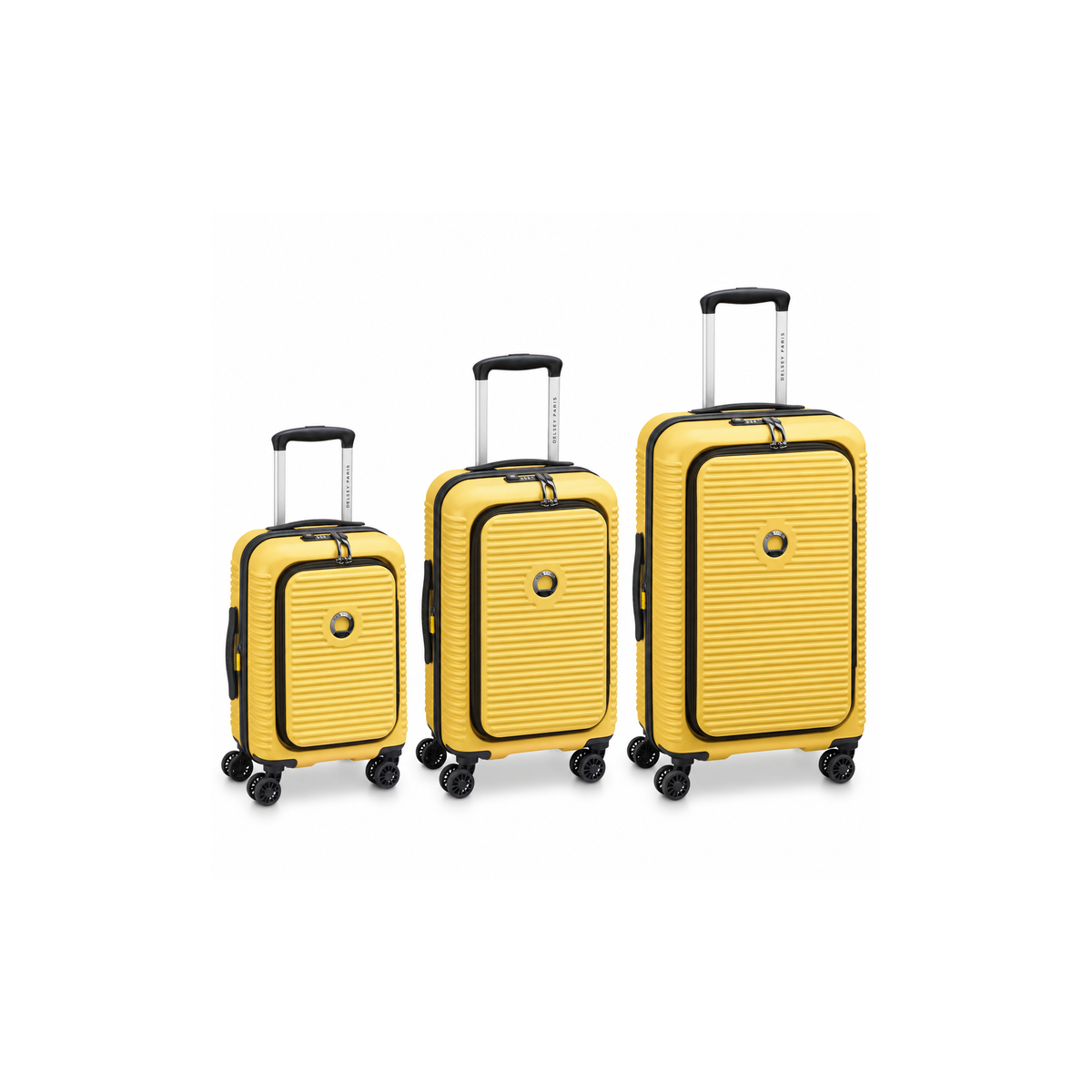 Delsey Freestyle Hardside Front Open Exp Large Spinner Suitcase - 3P Set - Yellow-1