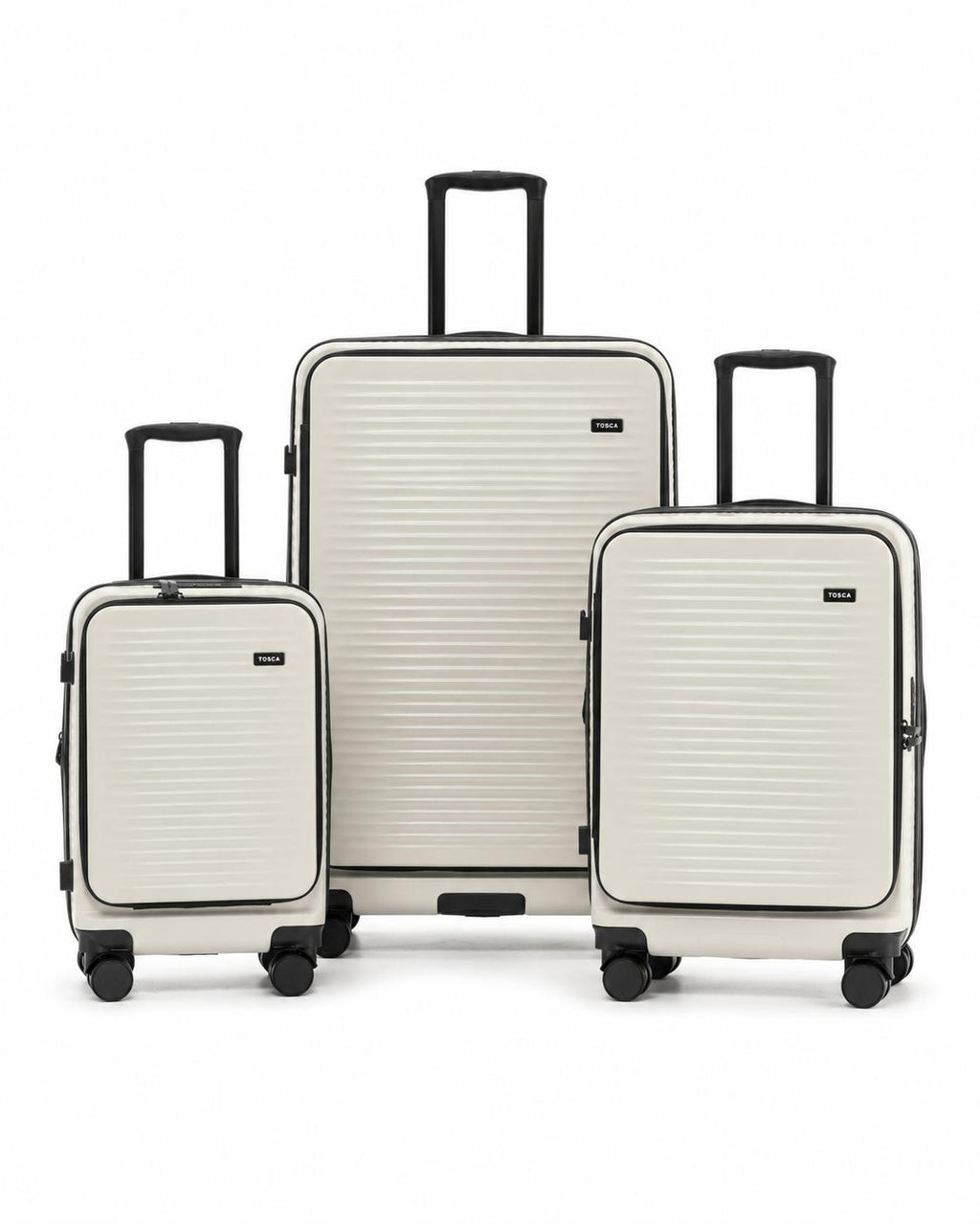 Tosca Zen Front Opening Hardside 3 Piece Suitcase Set - Stone-1