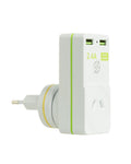 Korjo Travel Adaptor Plug with 2 x USB - Aus to Italy / Switzerland Image 1