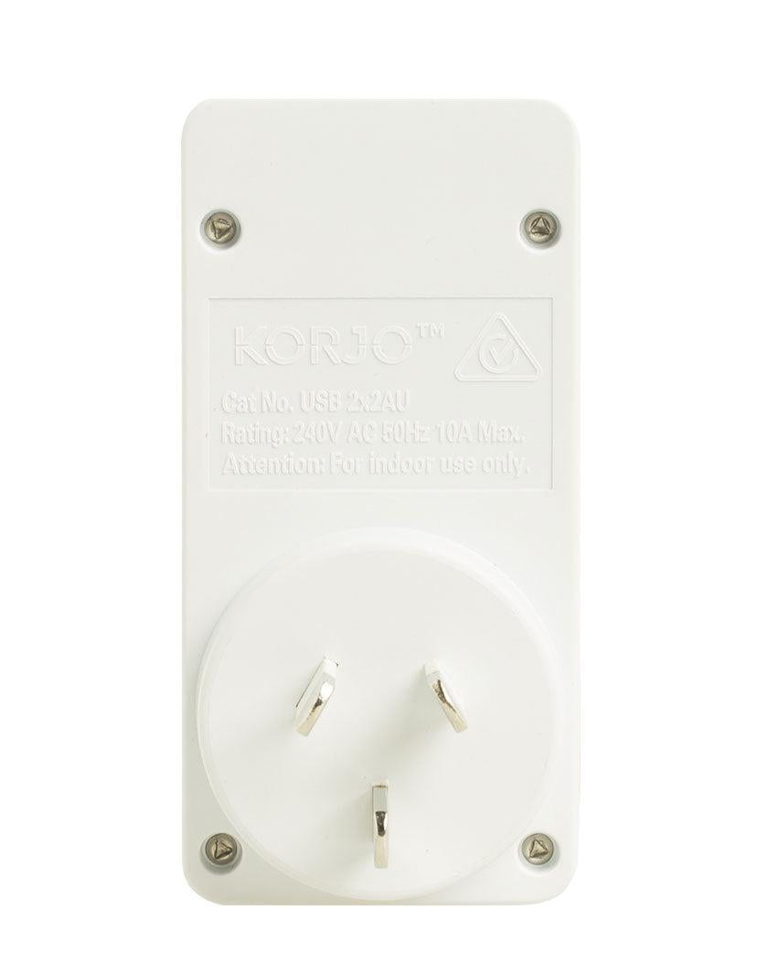 Korjo Travel Adaptor Plug with 2 x USB - Aus to Europe Image 3