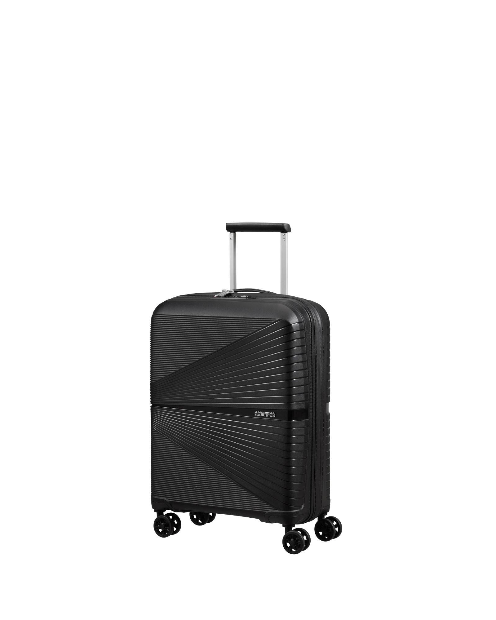 American Tourister Airconic Lightweight Hardside Carry-On Spinner Suitcase - 55cm - Onyx Black Front Left Image 1