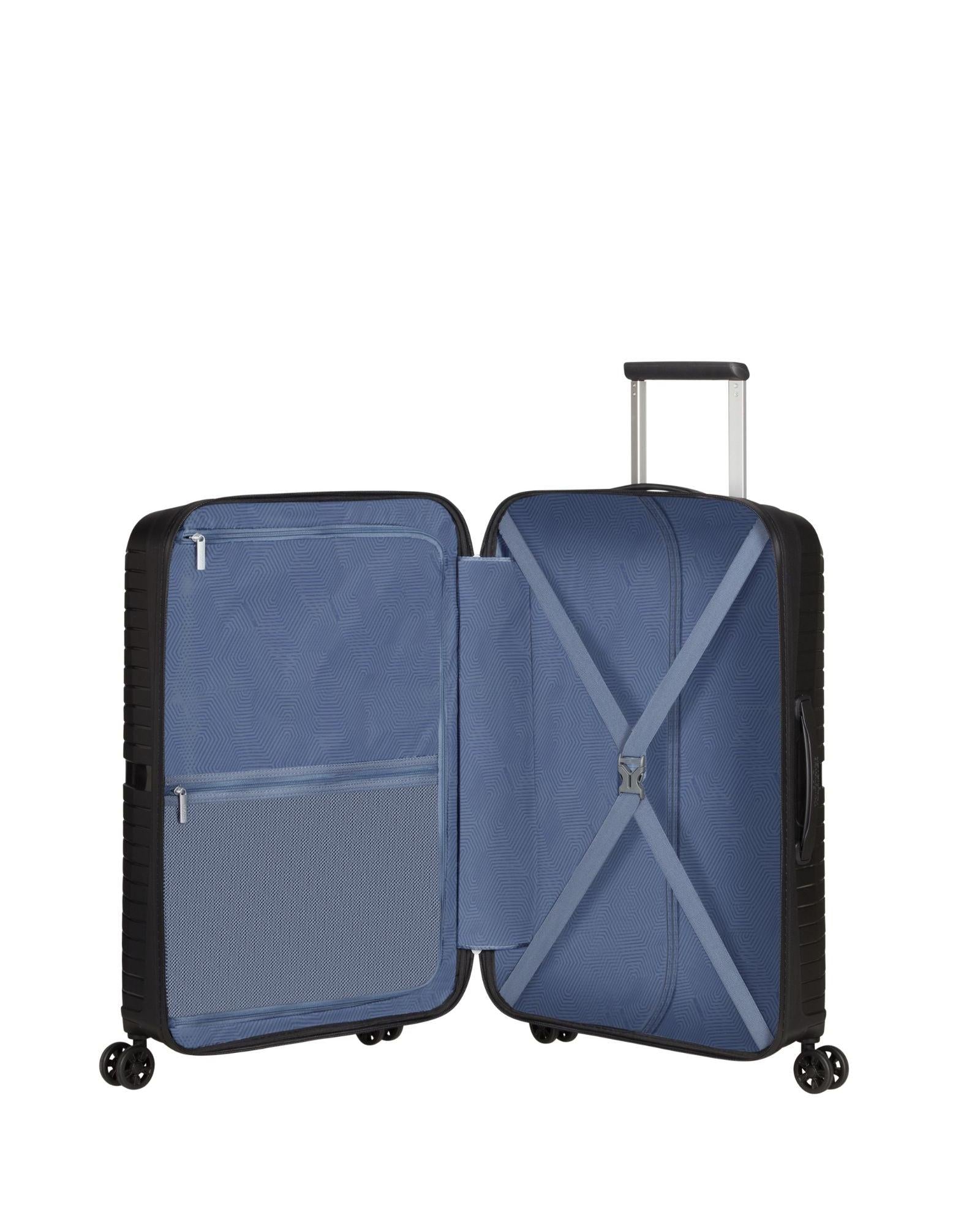 American Tourister Airconic Lightweight Hardside Medium Spinner Suitcase - 67cm - Onyx Black Interior Front Image 6