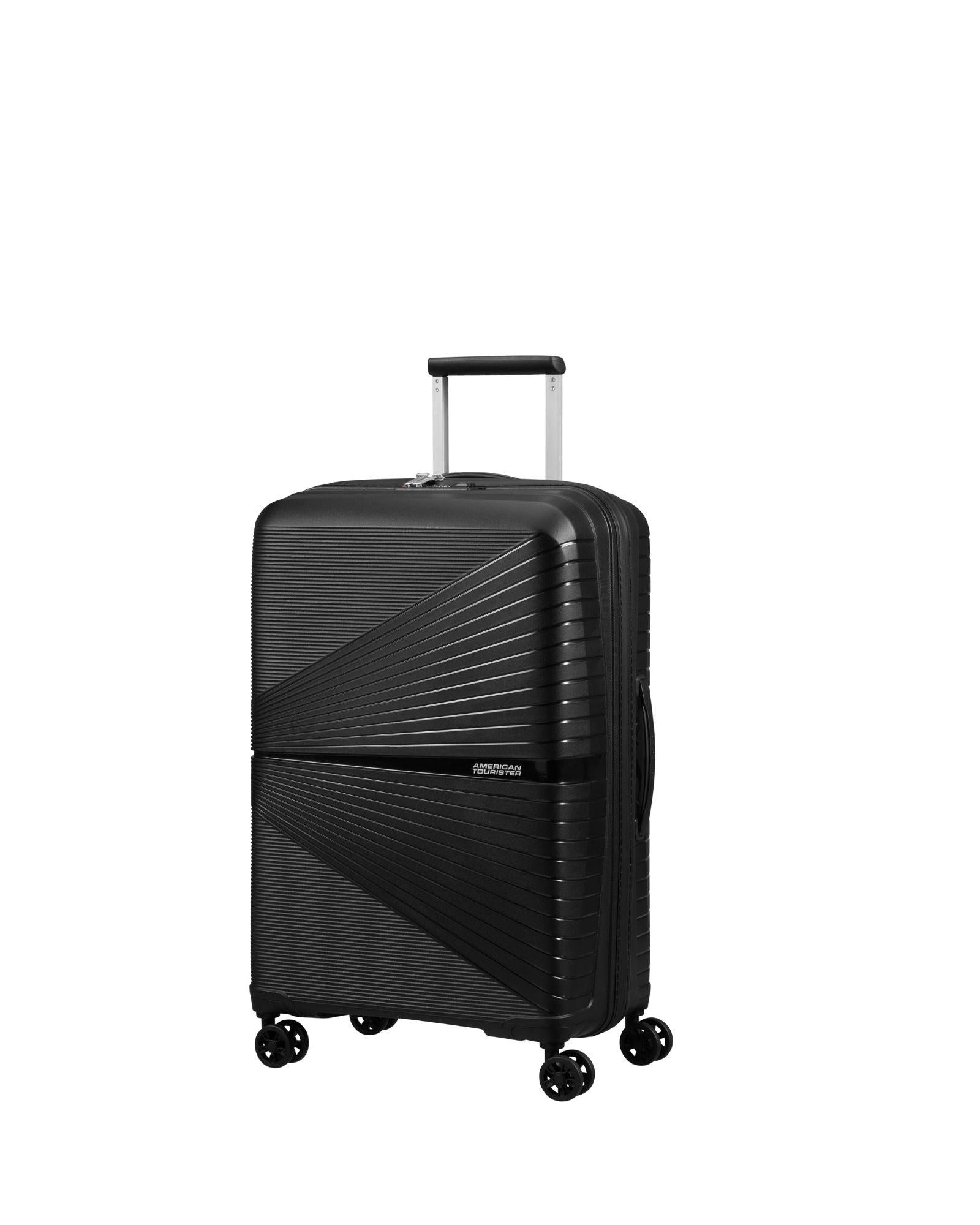 American Tourister Airconic Lightweight Hardside Medium Spinner Suitcase - 67cm - Onyx Black Front Left Image 1