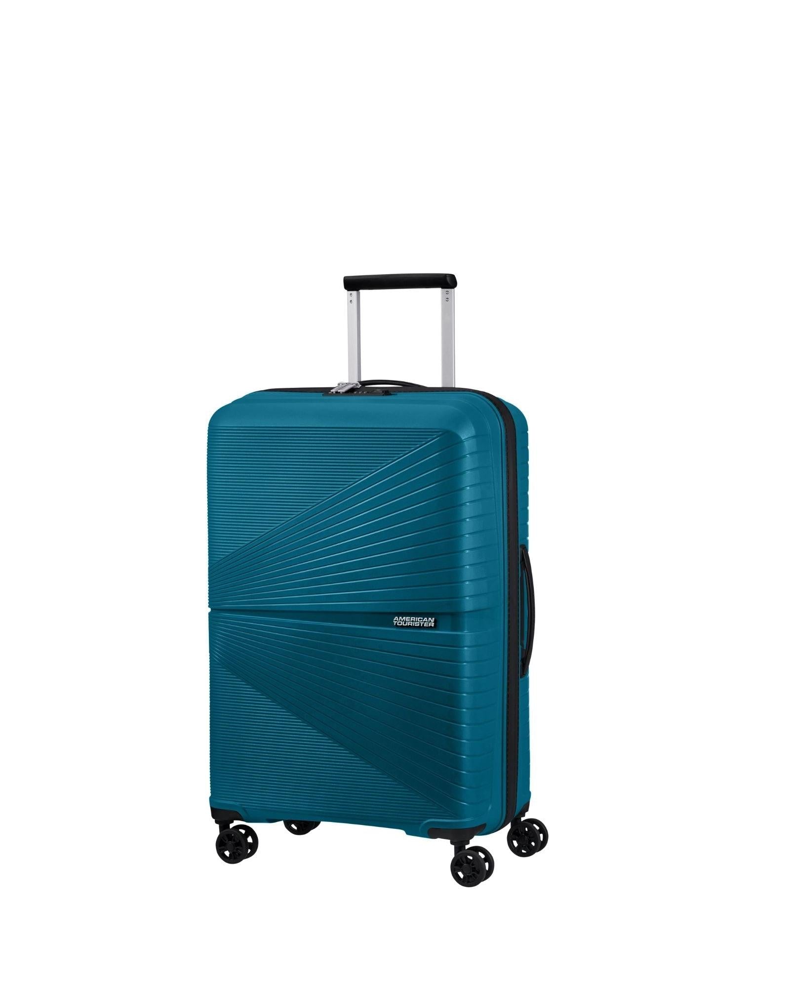 American Tourister Airconic Lightweight Hardside Medium Spinner Suitcase - 67cm - Deep Ocean Front Left Image 1