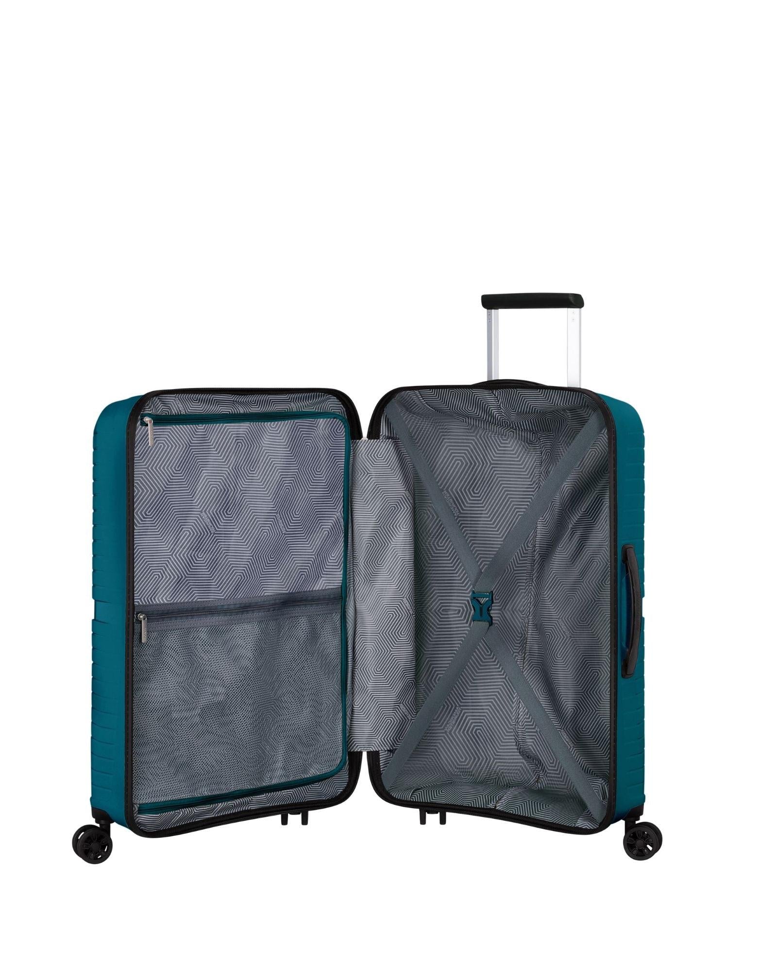 American Tourister Airconic Lightweight Hardside Medium Spinner Suitcase - 67cm - Deep Ocean Interior Image 6