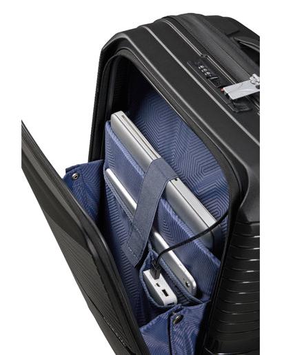 American Tourister Airconic Lightweight Hardside Front Opening Carry-On Spinner Suitcase - 55cm - Onyx Black Interior Front Image 3