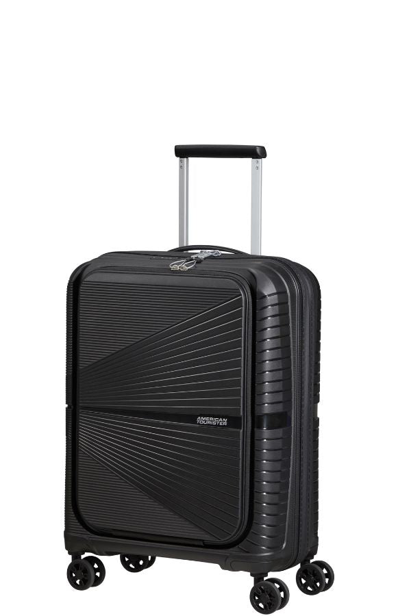 American Tourister Airconic Lightweight Hardside Front Opening Carry-On Spinner Suitcase - 55cm - Onyx Black
