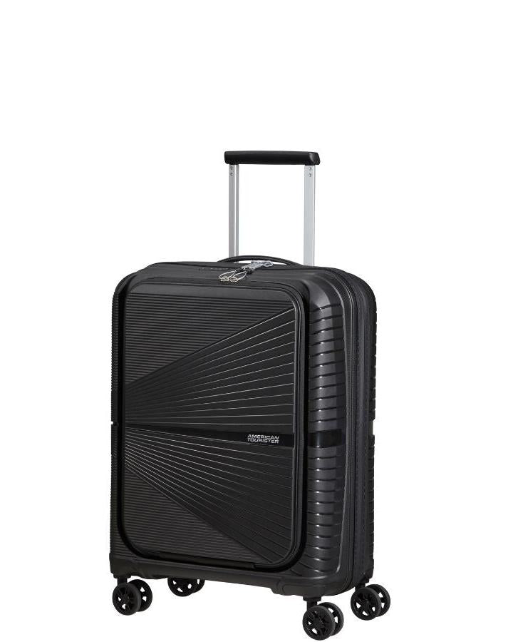American Tourister Airconic Lightweight Hardside Front Opening Carry-On Spinner Suitcase - 55cm - Onyx Black Front Right Image 2