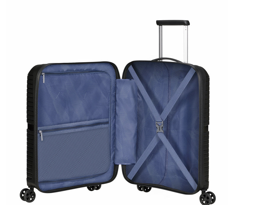 American Tourister Airconic Lightweight Hardside Front Opening Carry-On Spinner Suitcase - 55cm - Onyx Black