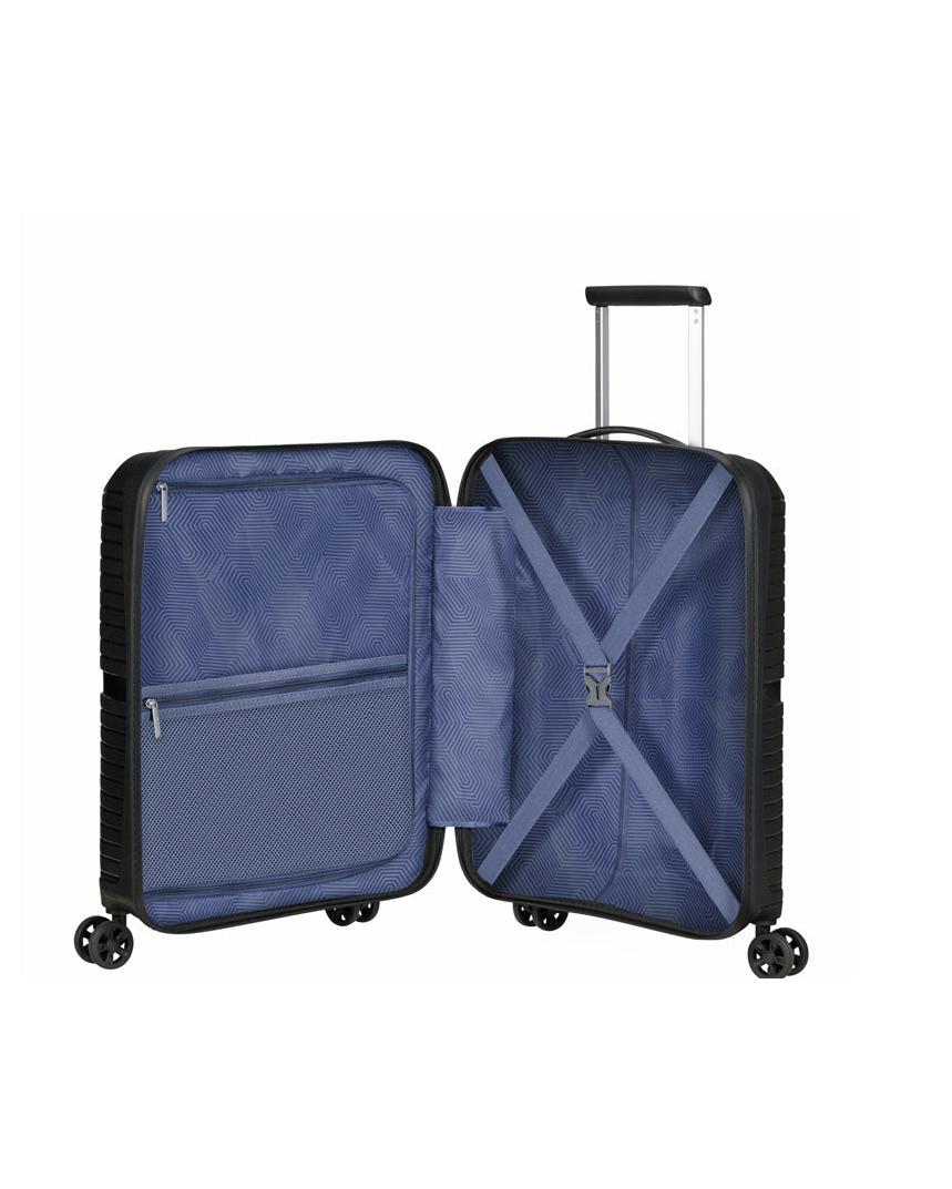 American Tourister Airconic Lightweight Hardside Front Opening Carry-On Spinner Suitcase - 55cm - Onyx Black Interior Front Image 4