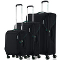 American Tourister Applite 5 Expandable Softside 3-Piece Spinner Luggage Set - Black