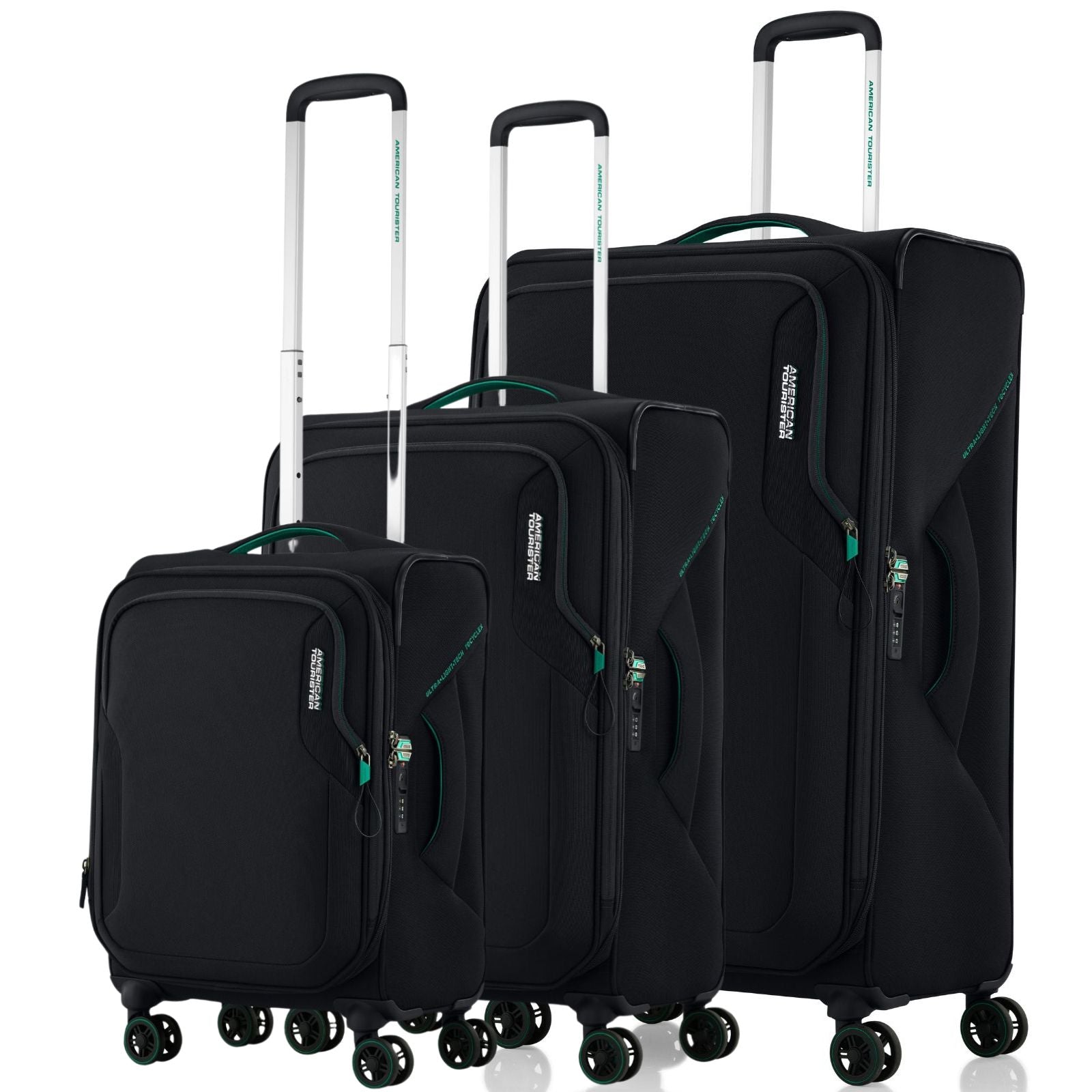 American Tourister Applite 5 Expandable Softside 3-Piece Spinner Luggage Set - Black