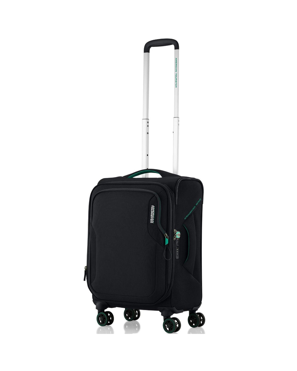 American Tourister Applite 5 Expandable Softside Carry-On Spinner Suitcase - 55cm - Black Front Right Image 1