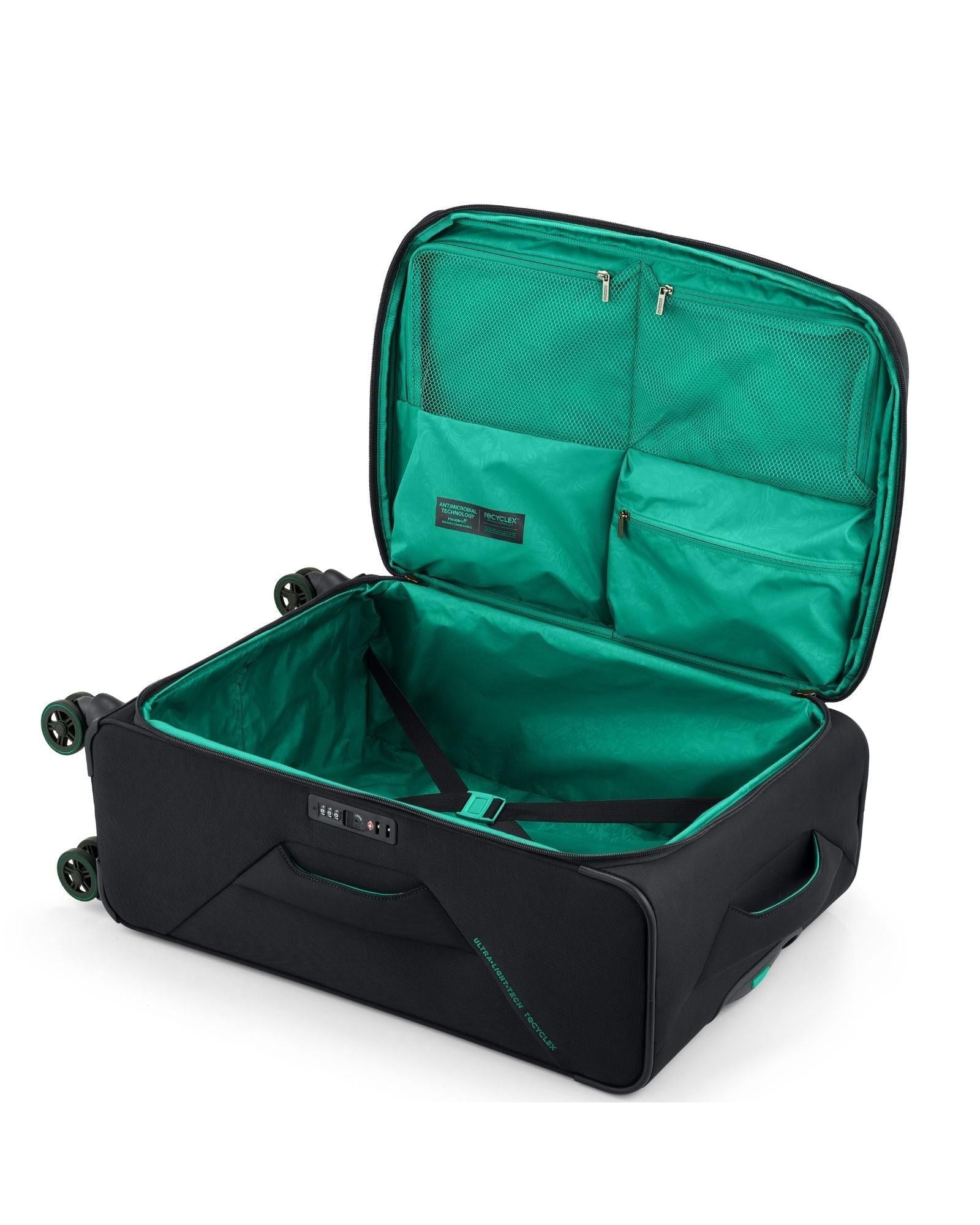 American Tourister Applite 5 Expandable Softside Medium Spinner Suitcase - 72cm - Black Interior Image 7
