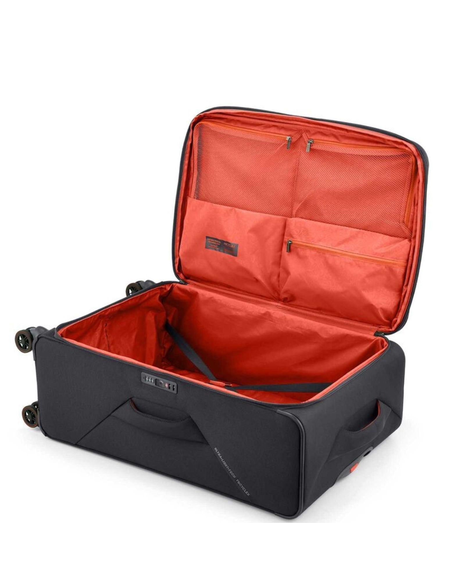 American Tourister Applite 5 Expandable Softside Large Spinner Suitcase - 82cm - Grey Interior Image 5