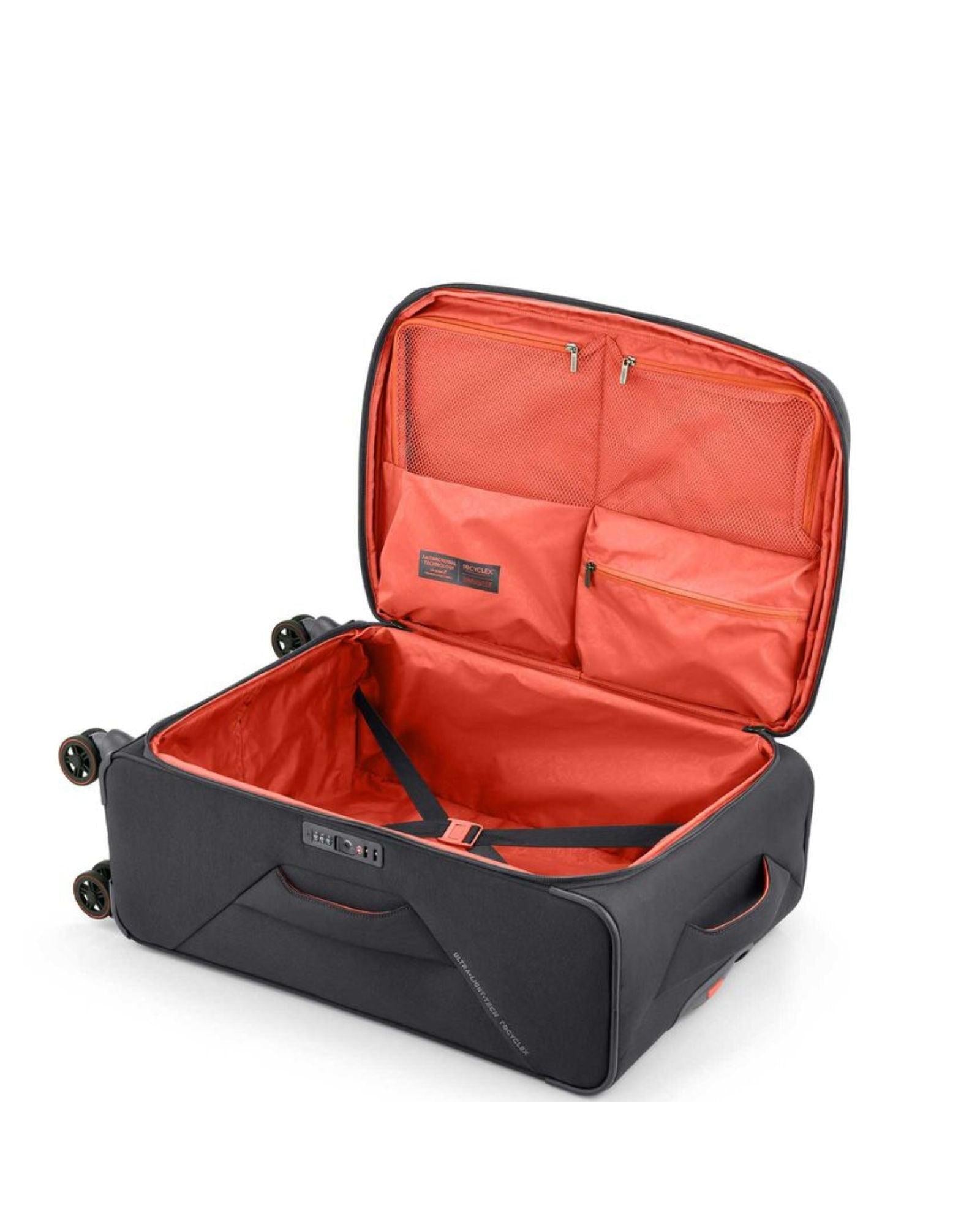 American Tourister Applite 5 Expandable Softside 3-Piece Spinner Luggage Set - Grey Interior Image 5