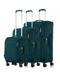 American Tourister Applite 5 Expandable Softside 3-Piece Spinner Luggage Set - Varsity Green Front Right Image 1
