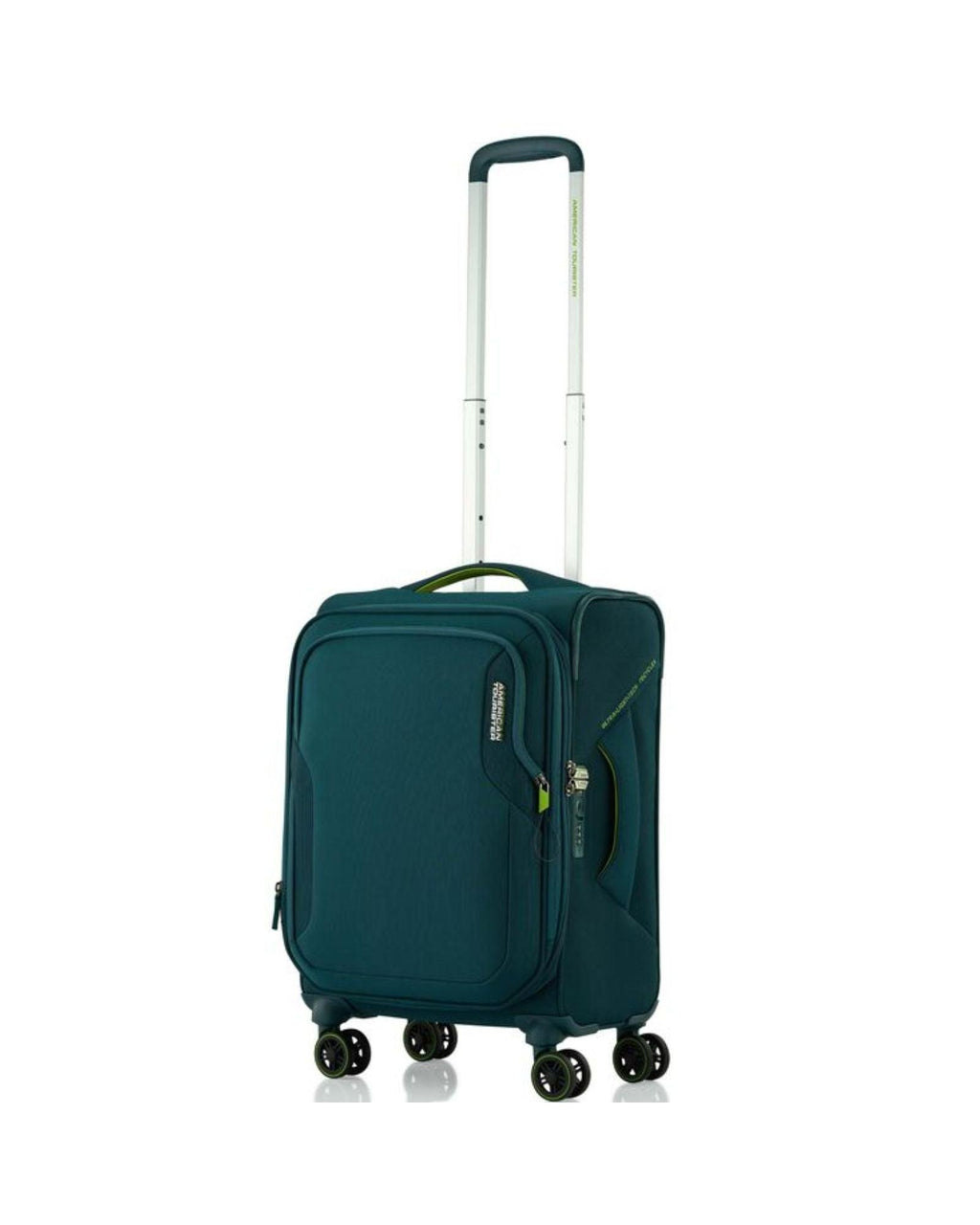 American Tourister Applite 5 Expandable Softside Carry-On Spinner Suitcase - 55cm - Varsity Green Front Right Image 1