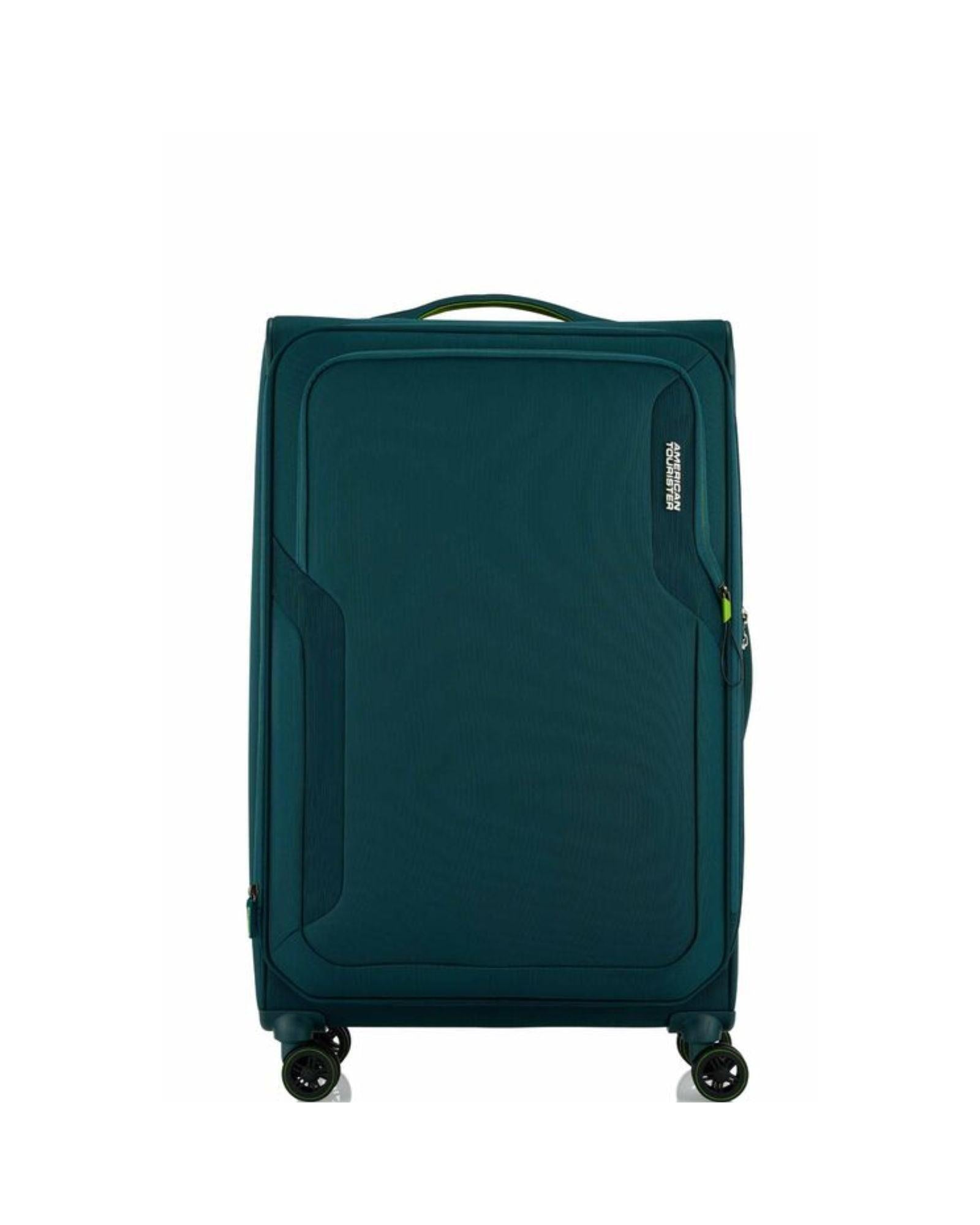 American Tourister Applite 5 Expandable Softside Large Spinner Suitcase - 82cm - Varsity Green Front Image 2