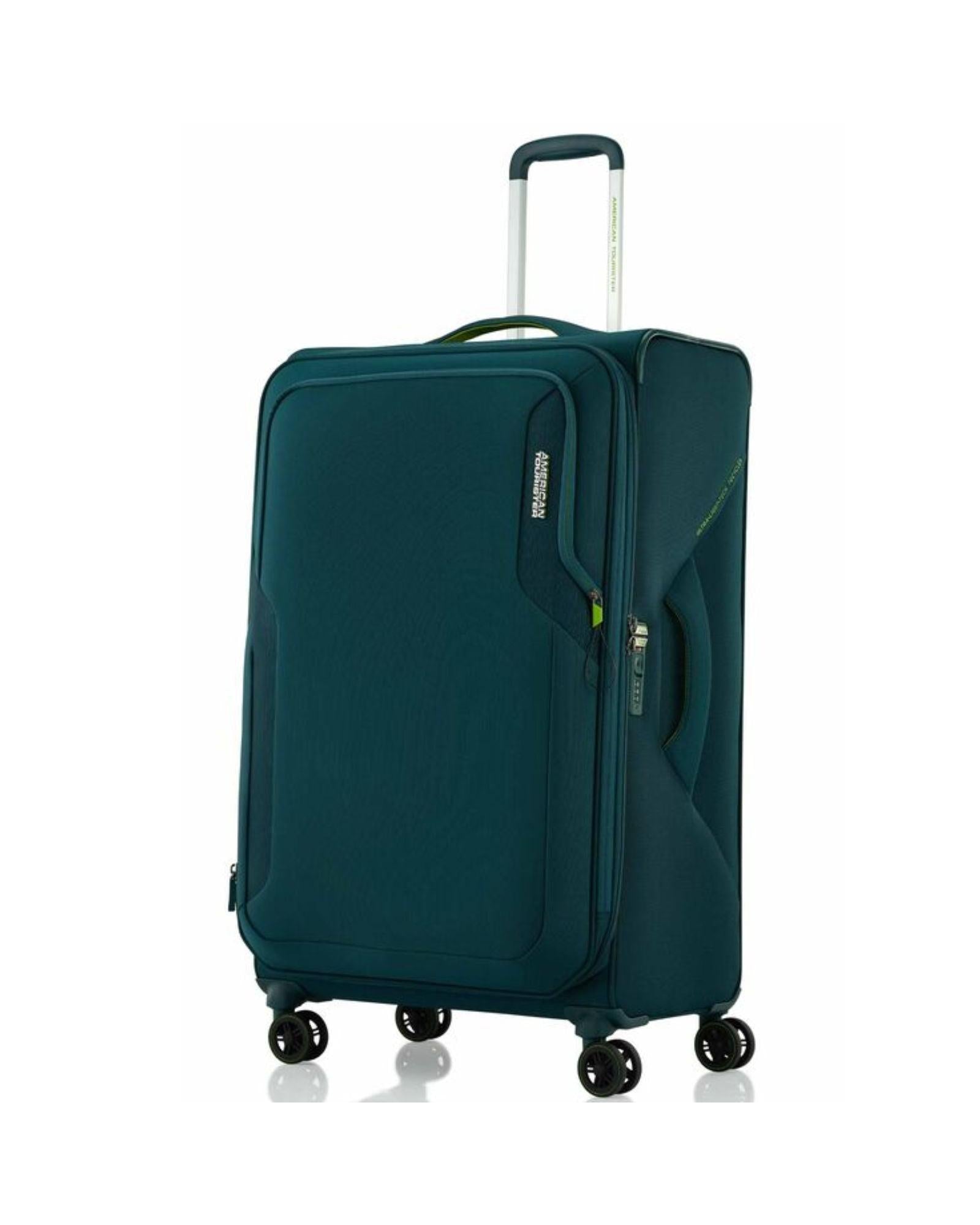 American Tourister Applite 5 Expandable Softside Large Spinner Suitcase - 82cm - Varsity Green Front Right Image 1