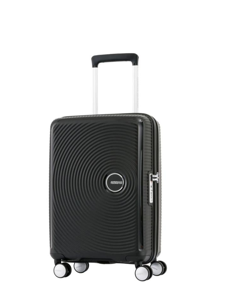 American Tourister Curio 2 Expandable Hardside Carry-On Spinner Suitcase - 55cm - Black Front Right Image 1