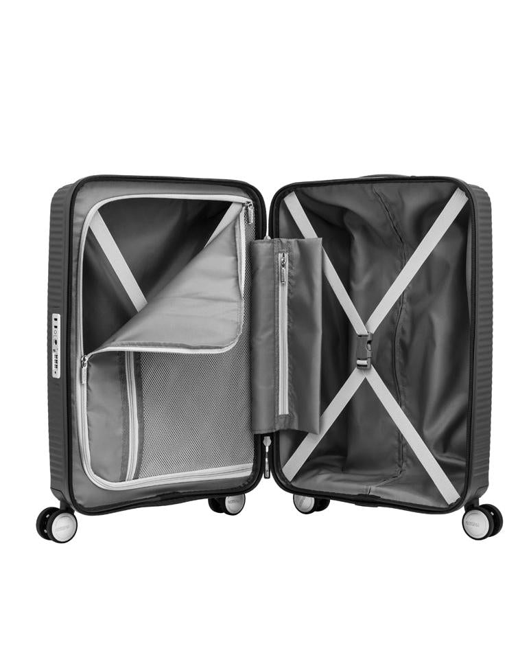 American Tourister Curio 2 Expandable Hardside Carry-On Spinner Suitcase - 55cm - Black Interior Image 4