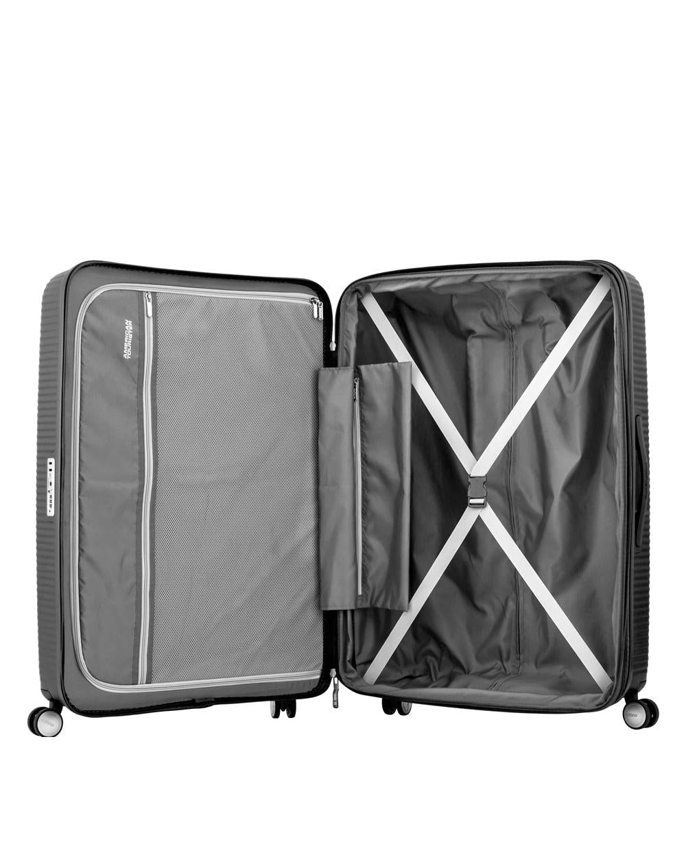 American Tourister Curio 2 Expandable Hardside Large Spinner Suitcase - 80cm - Black Interior Image 4
