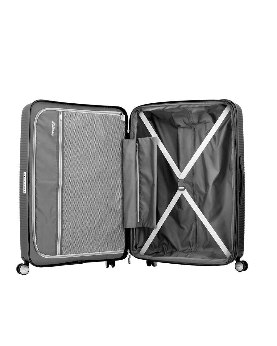 American Tourister Curio 2 Expandable Hardside Medium Spinner Suitcase - 69cm - Black Interior Image 4