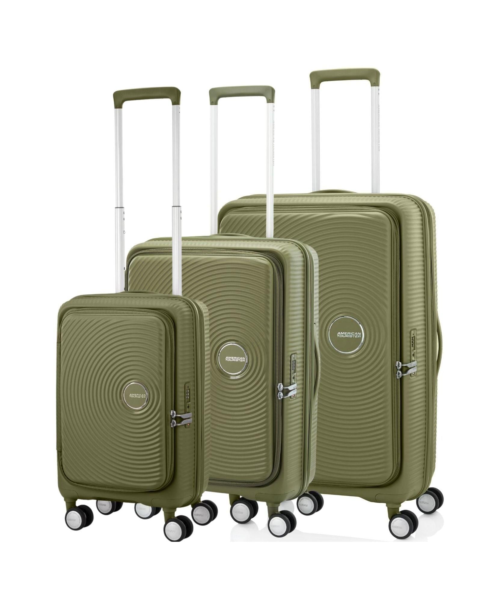American Tourister Curio Book Opening Hardside 3-Piece Spinner Luggage Set - Khaki Image 1